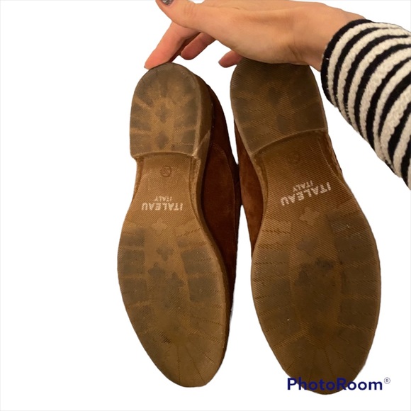 Like New Italeau Waterproof Cognac Suede Oxford Lace Up Loafers - Picture 6 of 11